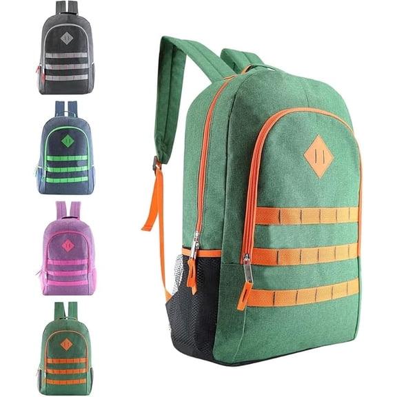 19" Basic Wholesale Backpack In 4 Colors - Bulk Case Of 24 Backpacks