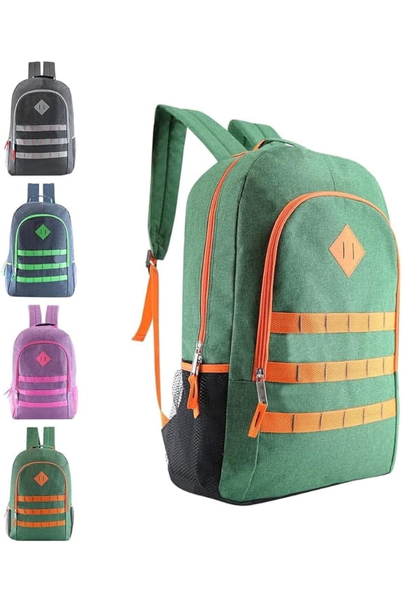 19" Basic Wholesale Backpack In 4 Colors - Bulk Case Of 24 Backpacks