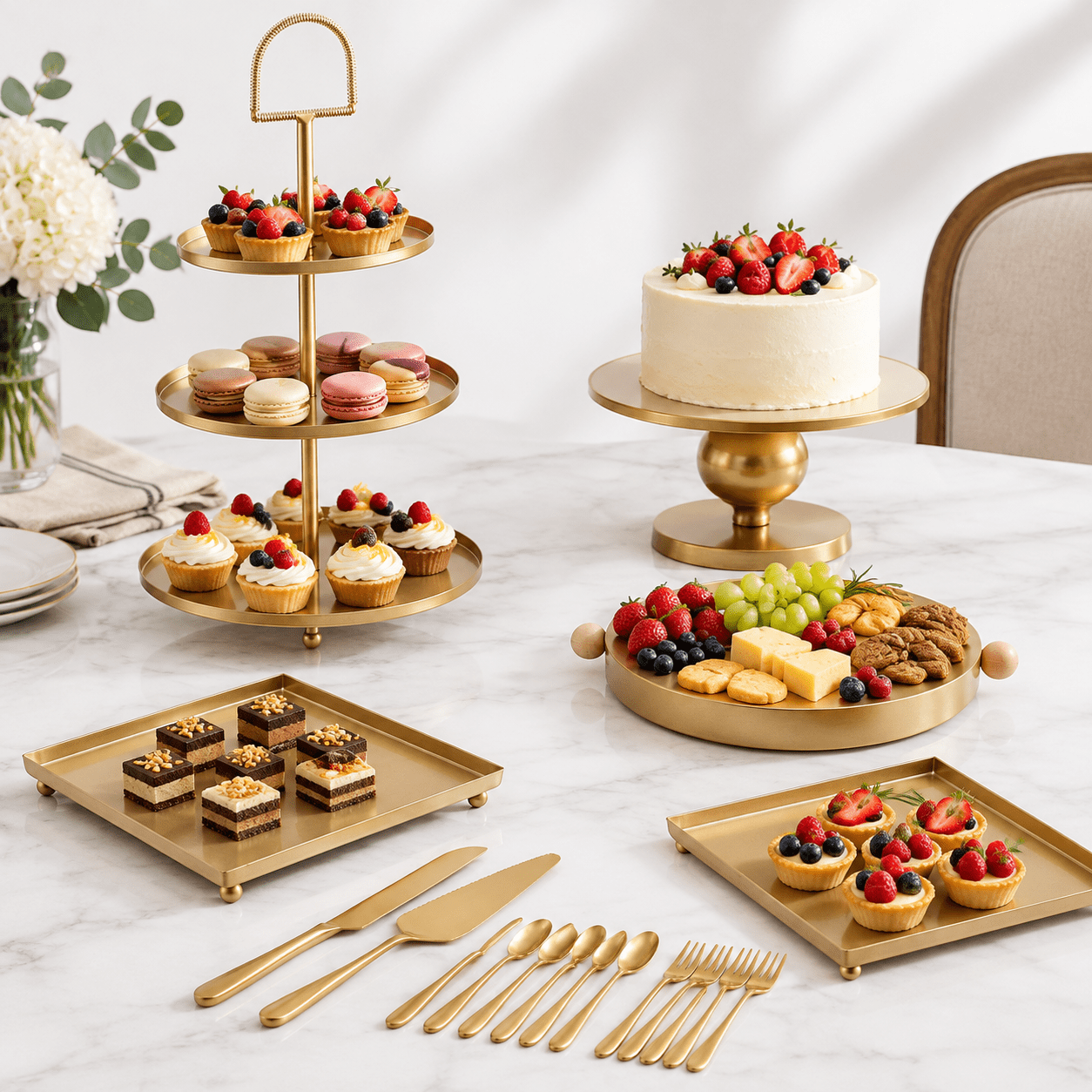 19 Cake Stand Set Dessert Table Display With Wedding Cupcake And Stands ...