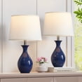 thumbnail image 1 of 19”Ceramic Table Lamp Set of 2, Modern Bedside Lamps for Nightstand, Bedroom, Living Room with Rocker Switch,Navy Blue, 1 of 7