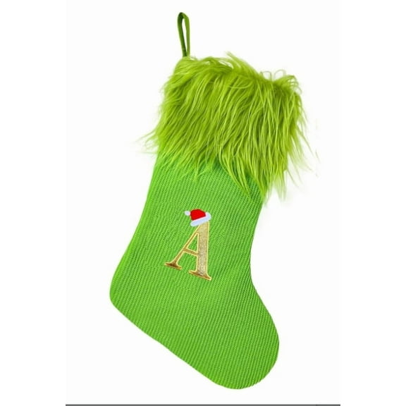 19" Christmas Stockings with Initials, Large Embroidered Letter Xmas Stockings, Monogram Knitted Xmas Stocking with Card Envelope Hooks, Christmas Party Fireplace Family Hanging Decorations