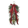 thumbnail image 1 of 19'' Christmas Teardrop Swag, Artificial Norfolk Pine Pinecone Wreath with Red Berries & Acorns for Front Door Decoration, B, Wreath, 1 of 9