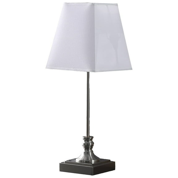 19â€ Classic Silver Table Lamp With Nickel Finish
