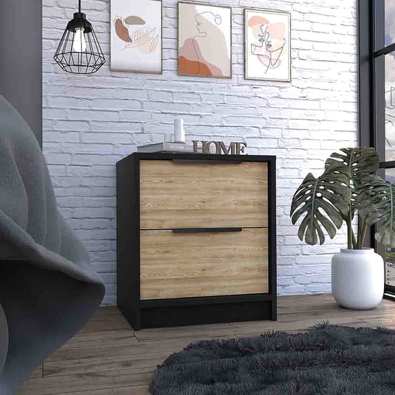 19" Close to Tall, Particle Board Structure - Two Drawers for Extra Space - Bedside Location - Beautifully Finished Style
