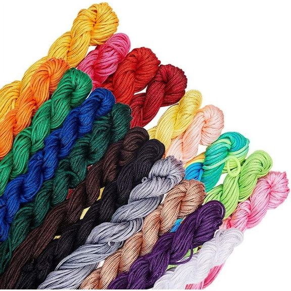 19 Colors 240 Yard Nylon Jewelry Thread Cord 2mm Shiny Silky Rattail Cord Chinese Knotting Beading Cord for DIY Jewellery Making Macrame Kumihimo Shamballa Friendship Bracelets