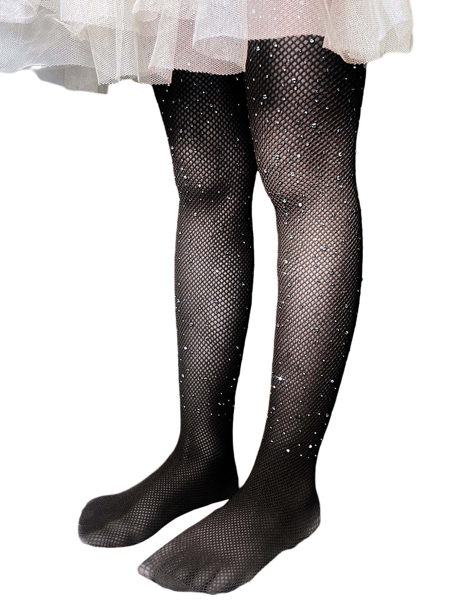 19 Colors Kids Girl s Fishnet Tights Rhinestone Glitter Stockings Sparkle Leggings Mesh Socks Pantyhoses Walmart