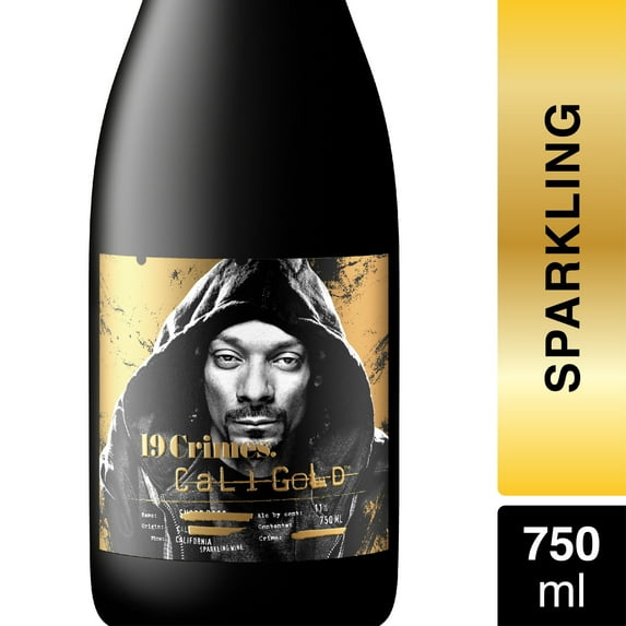 19 Crimes Snoop Dogg Cali Gold Sparkling White Wine, 750ml Glass wine bottle, 11 % ABV