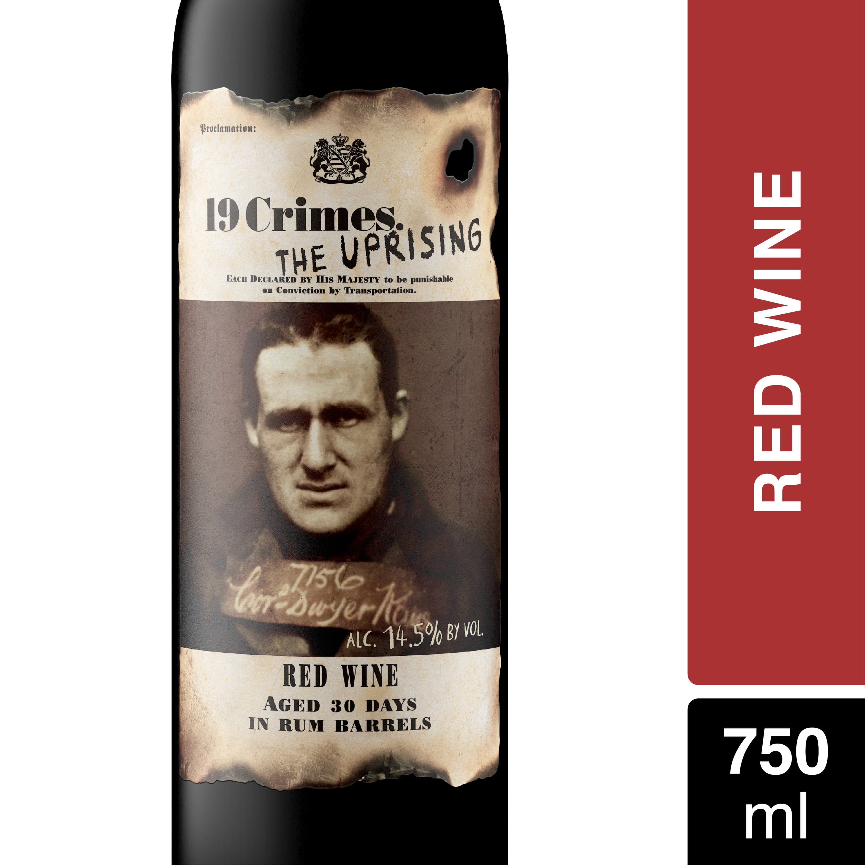 19 Crimes The Uprising Red Wine Blend, 750ml Bottle, 15 ABV