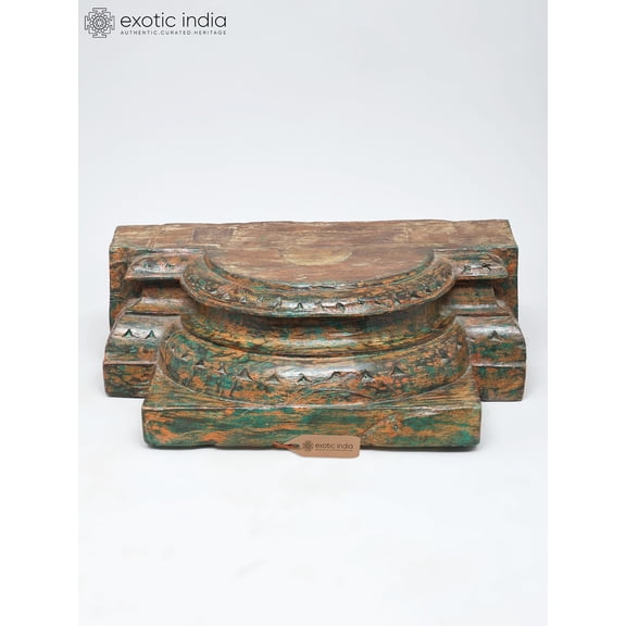 19" Designer Wooden Pedestal (Chowki)