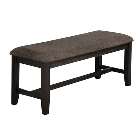 19 Fabric Upholstered Wooden Frame Padded Bench, Brown