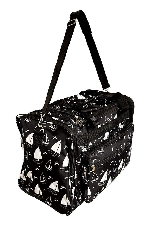 19" Fashion Multi Pocket Duffle Bag - Personalization Available Blank - Sailboat