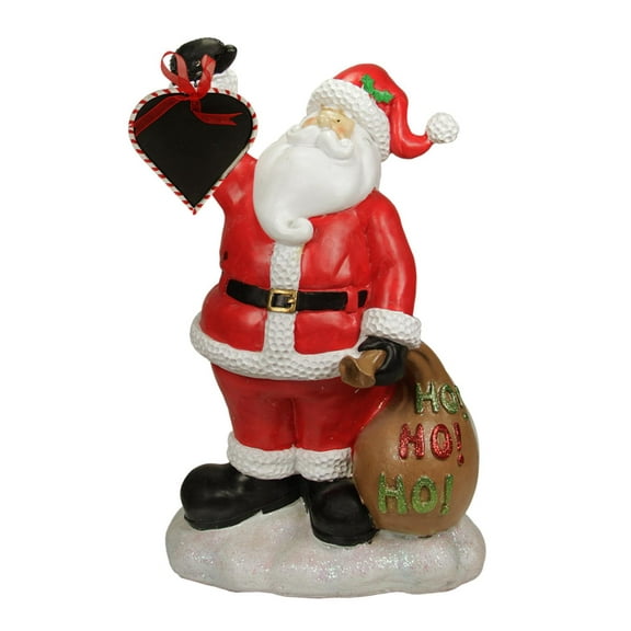 19" Festive Santa Claus Holding Toy Sack and Blackboard Christmas Countdown Statue