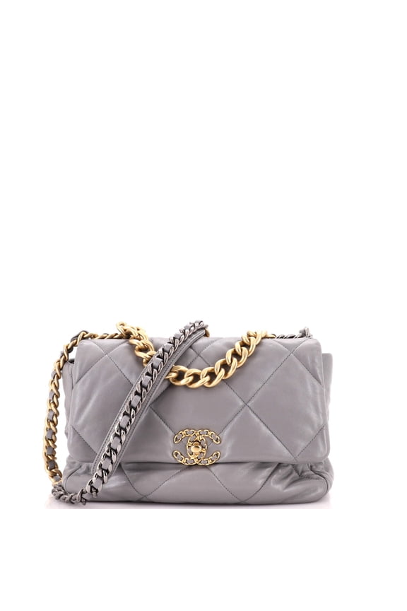 19 Flap Bag Quilted Leather Large By Rebag