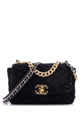 19 Flap Bag Quilted Tweed and Ribbon Medium By Rebag