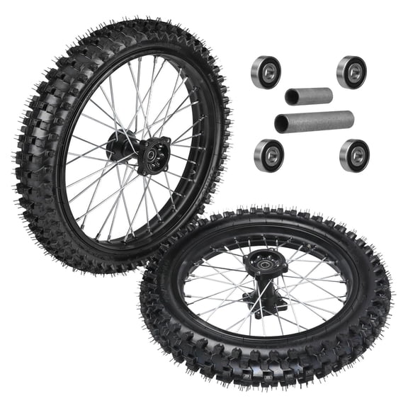 19" Front & 16" Rear Dirt Bike Wheel Set 70/100-19 + 90/100-16 Tire and Rim Assembly with Tubes, 12mm/15mm Bearings for Pit Bike Offroad SSR Taotao DBX1, DB27 Apollo Z20 Max 125cc 150cc 200cc 250
