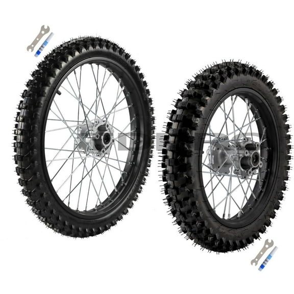 19" Front Tire Rim & 16" Rear Tire Rim Dirt Bike Tire Wheel Assembly 70/100-19 Tire Rim & 90/100-16 Tire Rim & 15mm Bearing for Dirt Pit Bike Monkey 110cc 125cc 140cc 150cc 160cc 200cc 250cc
