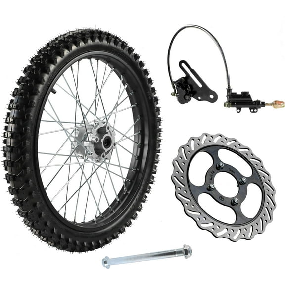 19" Front Wheel 70/100-19 Tire on Rim + Brake Caliper Cylinder+ Brake Disc Rotor +15mm Axle Bolt for Dirt PIt Bike Motocross Offroad Taotao Apollo SSR Motorcycle 140cc 150cc 160cc 200cc 250cc