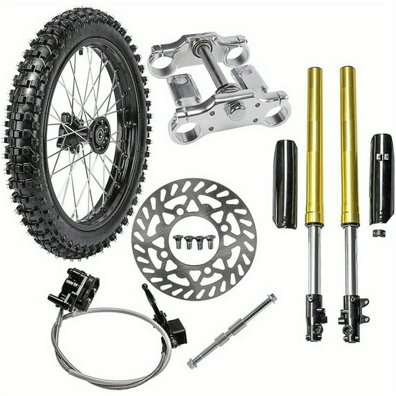 19" Front Wheel Front Forks Triple Tree Brake Assembly For 125cc 150cc Pit Bike