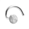 thumbnail image 1 of 19 GA Hammered Matte 4 mm Disc Sterling Silver Nose Stud Screw Shaped Nose Rings, Nostril Nose Piercing for Women Men, 1 of 9