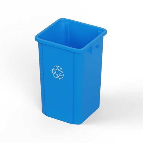 19 Gallon Blue Recycle Square Commercial Trash | Garbage Can - Office, Outdoor, Restaurant, School, Kitchen$$Household Cleaning Products & Supplies