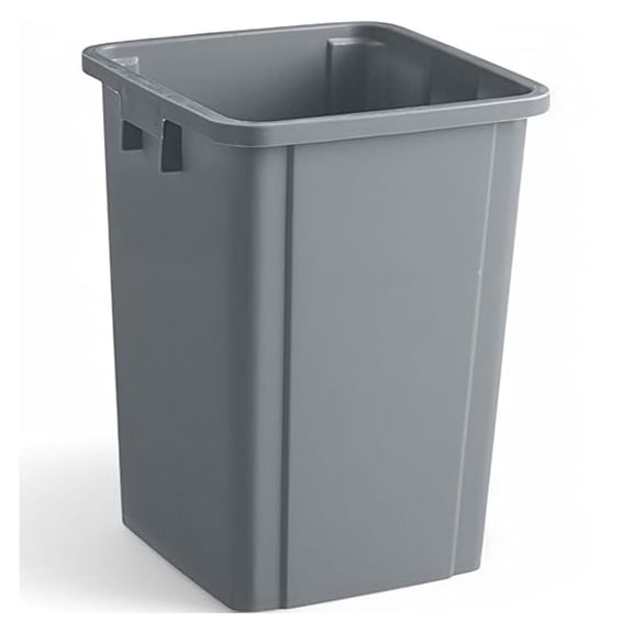 19 Gallon Gray Square Trash Can, Plastic, Use
