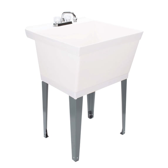 Tehila 19 Gallon Laundry Sink with Chrome Utility Faucet