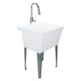 thumbnail image 1 of 19 Gallon Laundry Sink with High Arc Chrome Pull-Down Kitchen Faucet 6503CP, 1 of 9