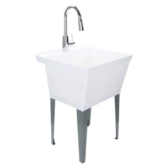 Stainless Steel Triple Bowl Utility Sink – Freestanding Commercial 3-Compartment Sink With 2 Hot/Cold Faucets, 39"x18"x35.8"