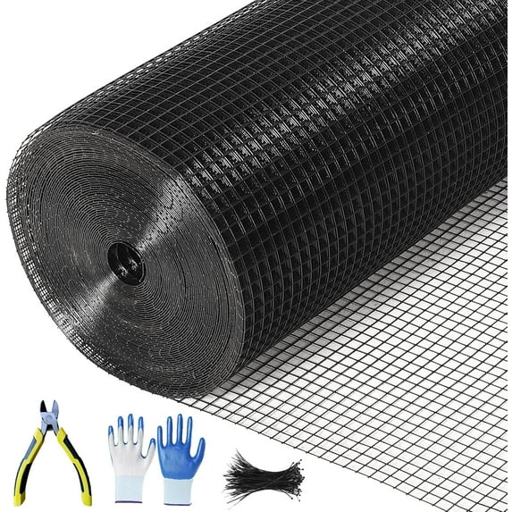 19 Gauge 1/2 Inch Hardware Cloth 72x100 Ft – Black Galvanized Steel Mesh | Chicken Wire Fence, Poultry Netting, Garden/Snake Protection & Tree Guard Rolled Fencing