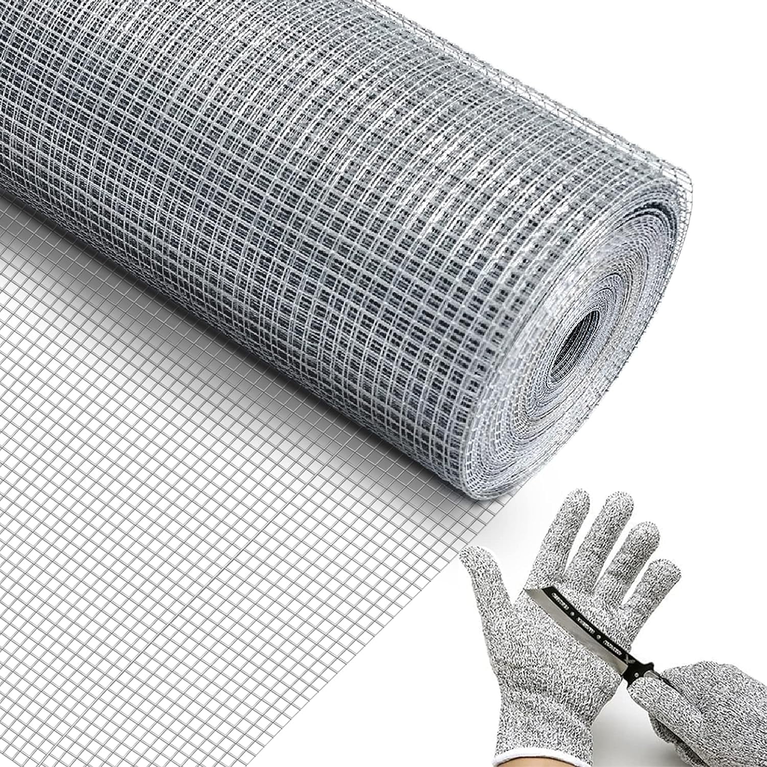 19 Gauge HeavyDuty Hardware Cloth, 1/2 inch Mesh Chicken Wire Fence