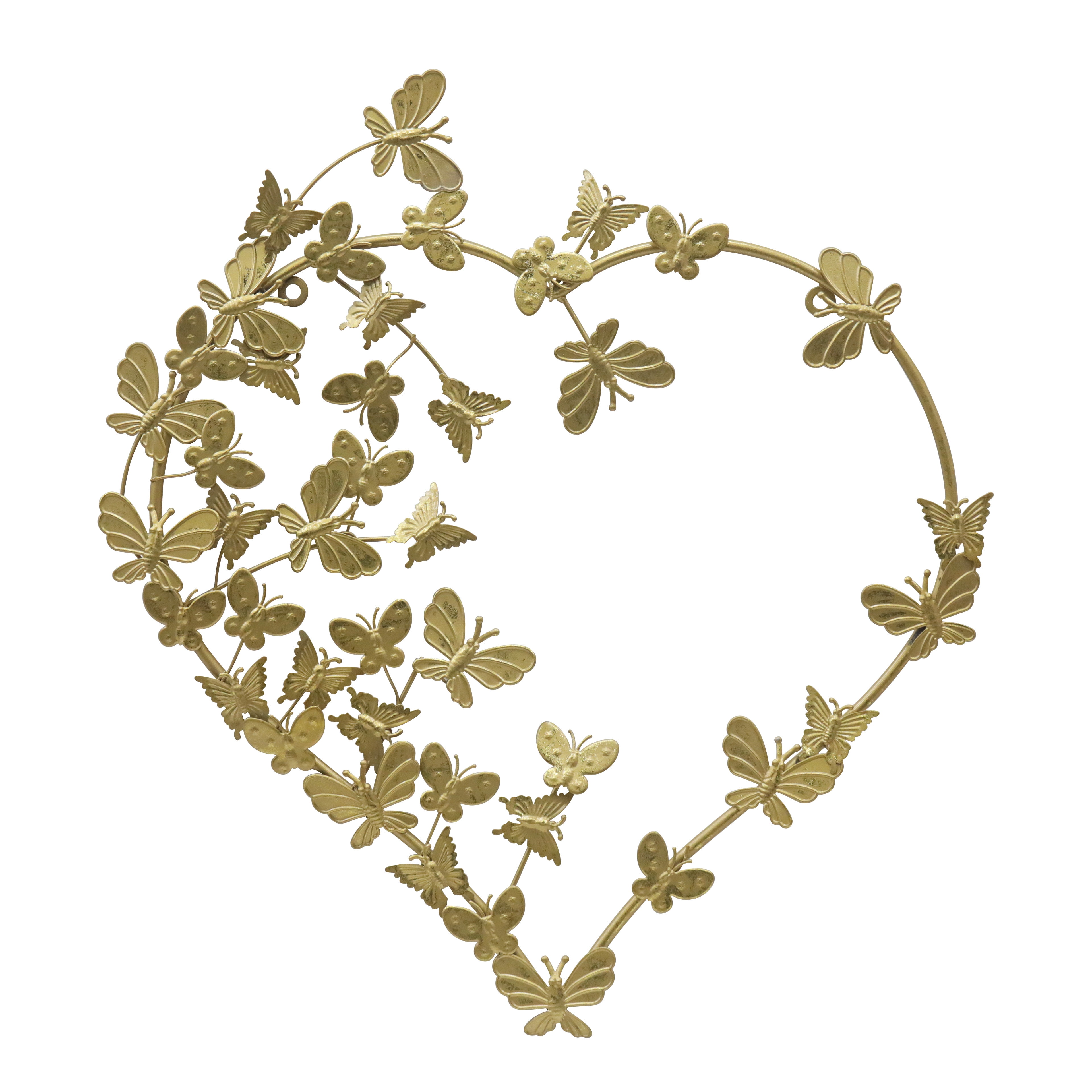 19" Gold Metal Butterfly Heart Wall Décor by Ashland® - Spring Home Decor