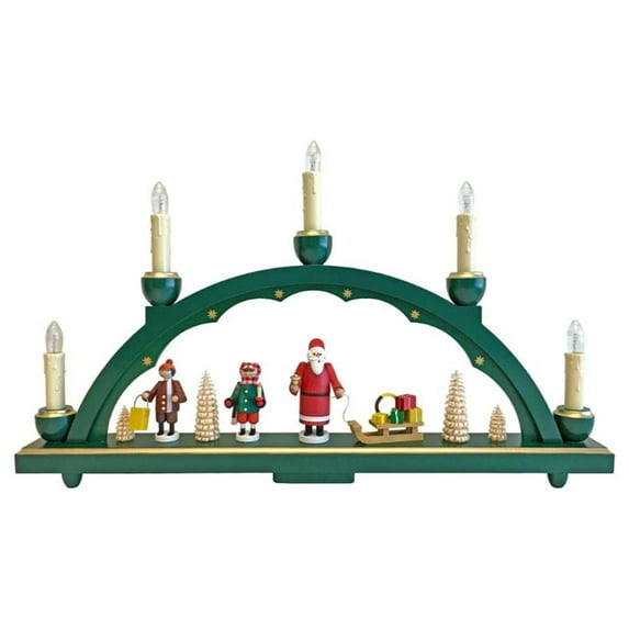 19" Green, Red, and Gold Santa Decorative Arch