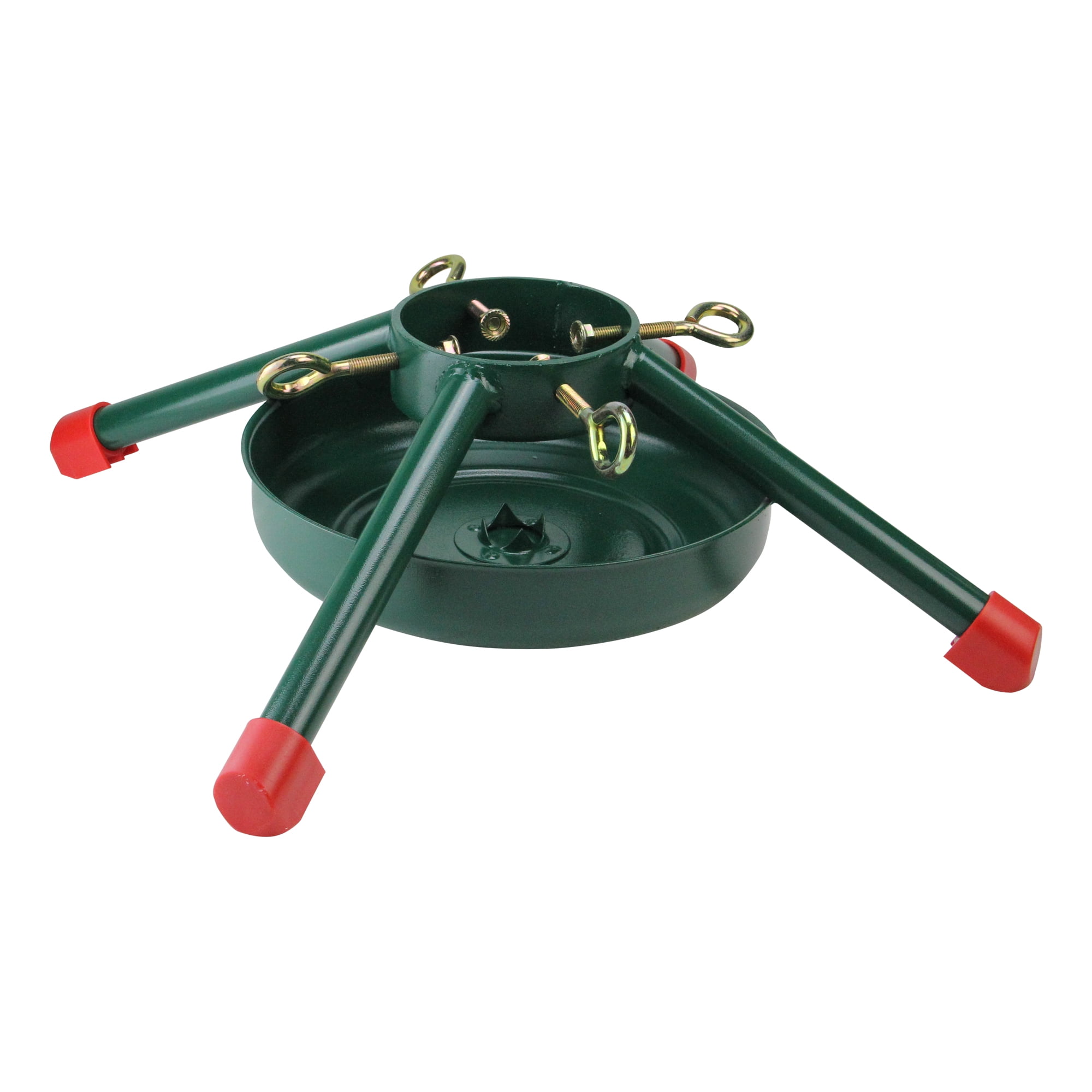 Heavy Duty Green and Red Metal Christmas Tree Stand