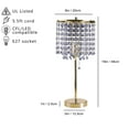 thumbnail image 1 of 19"H Gold Crystal-Inspired Pull Table Lamp - Metal Table Lamp with Crystal Beads, 8" x 8" x 19", Ideal for Transitional & Glam Rooms, 1 of 6