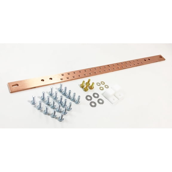 19" HORIZONTAL RACK COPPER BUS BAR KIT - 3/16" X 1" X 19" - BB-HOR-T-1-19-K1 - COMPARE TO SBHB119K