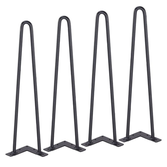 19" Hairpin Table Legs - Metal Furniture Legs for DIY Projects, 500lbs Capacity - Black, 4PCS
