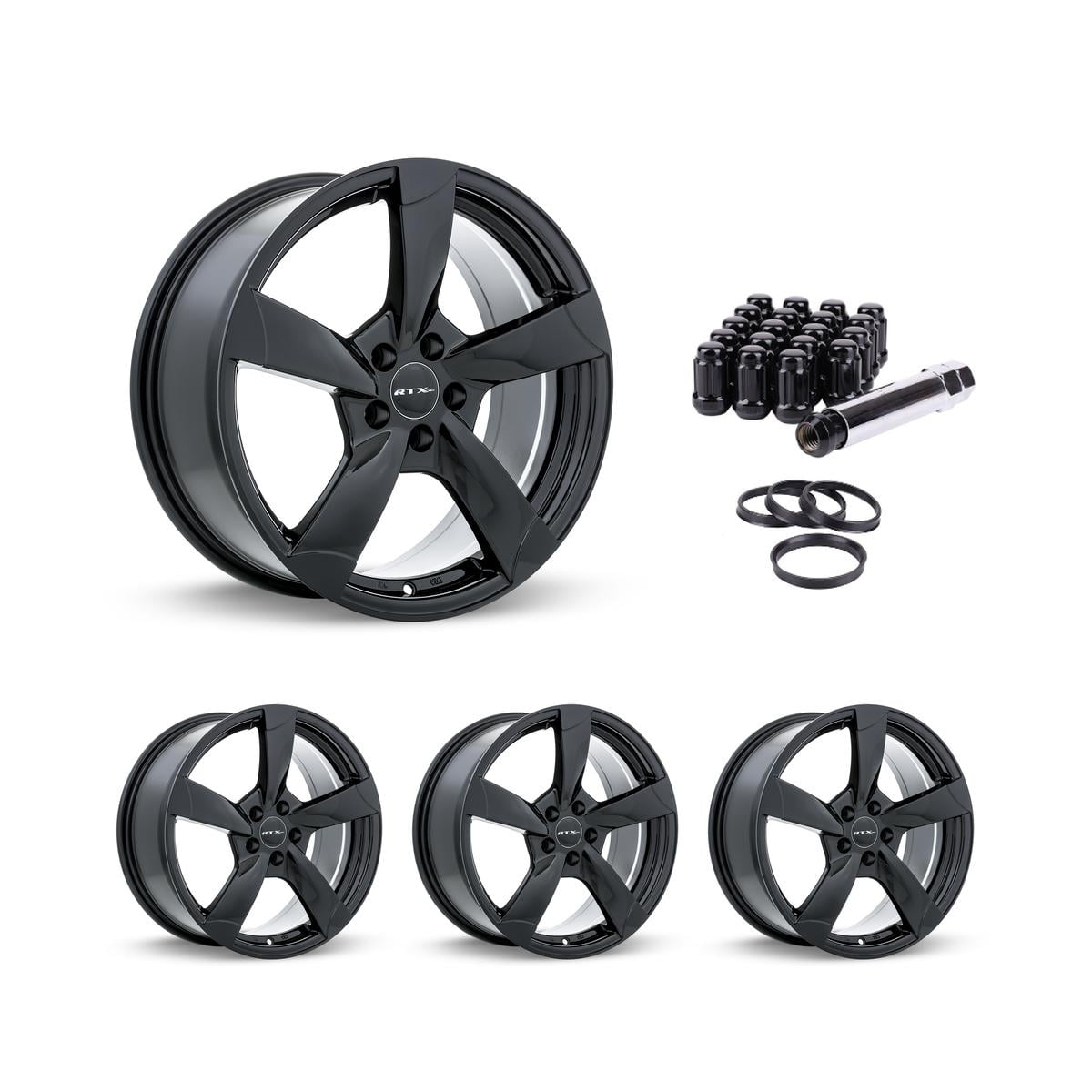 19 Inch Black Rims (Set of 4) for 2001-2005 Audi Allroad Quattro, RTX ...