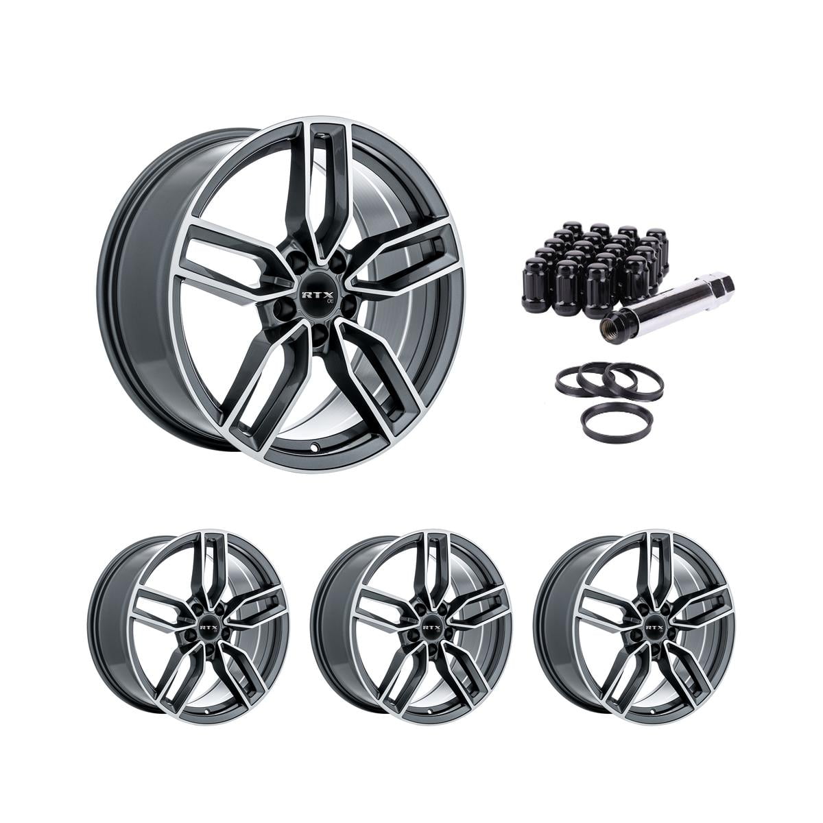 19 Inch Black Rims (Set of 4) for 2016-2018 Audi A3 Sportback e-tron ...