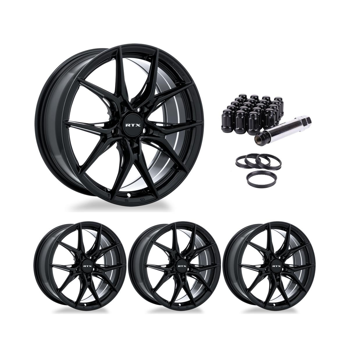 19 Inch Black Rims (Set of 4) for 2020-2024 Cadillac CT4, RTX 82843-CP ...
