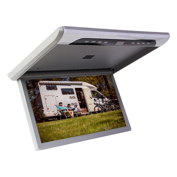 19 Inch Car Monitor 1080P HD LCD Screen Portable Car Video Players Automobile Ceiling TV Roof Mount Display USB FM Motorhome ,Vibrant Colors