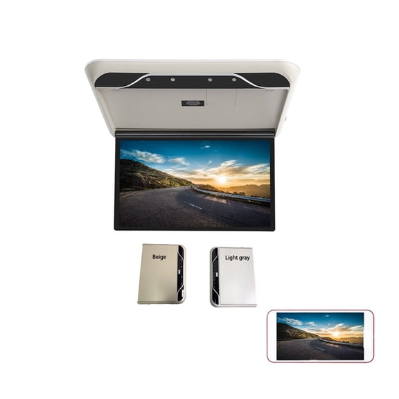 19 Inch Car Monitor HD Screen Ceiling Roof Mount Display 1080P MP5 Multimedia TV Vehicle Video Player With Link FM ,Vibrant Colors