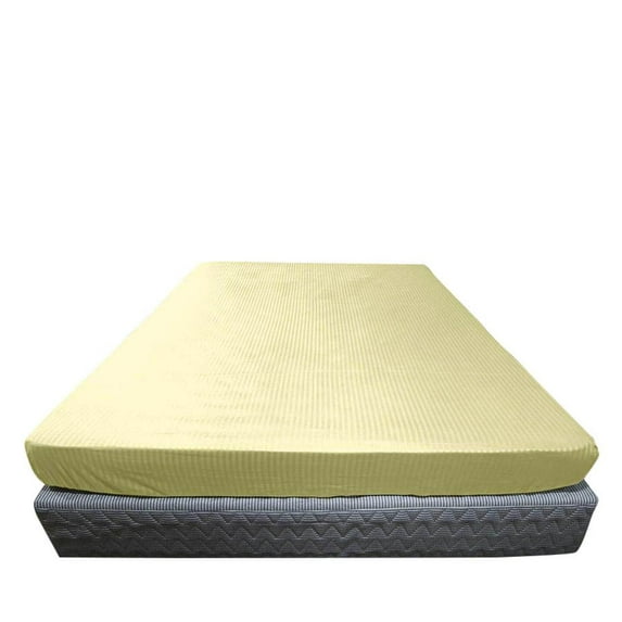 19 Inch Extra Deep Fitted Sheet/Bottom Sheet (Short Queen, Stripe Ivory) - 1800 Series Brushed Microfiber - Deep Pocket Fitted Sheet by The Great American Store