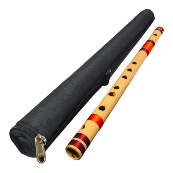 19 Inch Handblown Wooden Flute Musical Instrument Type C Tone With Protection Case Cover Bamboo Basuri Flutes