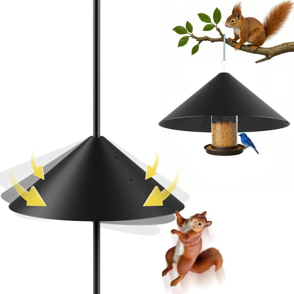 19 Inch Metal Squirrel Baffle for Bird Feeder Pole,Squirrel Proof Bird Feeders for Outdoors Hanging Cover for Rain Guard,Rust Proof Chew Proof Heavy,1 Pack