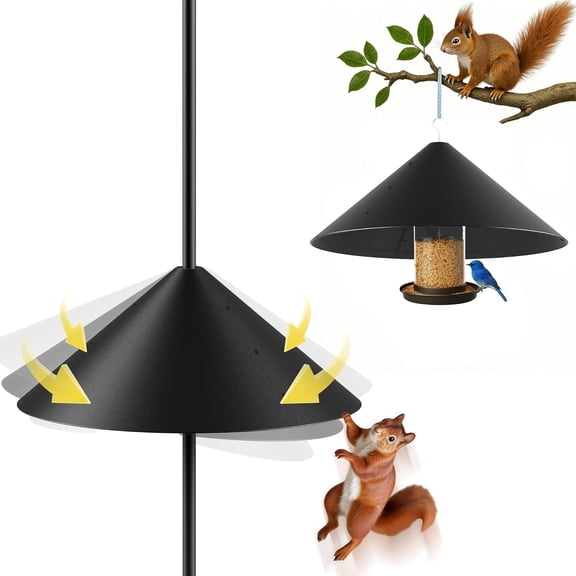 19 Inch Metal Squirrel Baffle for Bird Feeder Pole, Squirrel Proof Bird Feeders for Outdoors Hanging Cover for Rain Guard, Rust Proof Chew Proof Heavy, 1 Pack