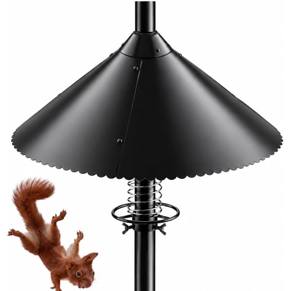 19 Inch Metal Squirrel Baffle for Bird Feeder Pole Wrap Around Guard