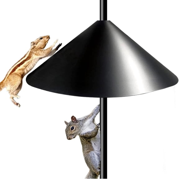 19 Inch PP Squirrel Proof Baffle for Protecting Outside Pole Bird Feeders and Bird Houses, Hang Mount Raccoon and Squirrel Guard Stopper for Shepherd Hooks - Black, 2 Pack