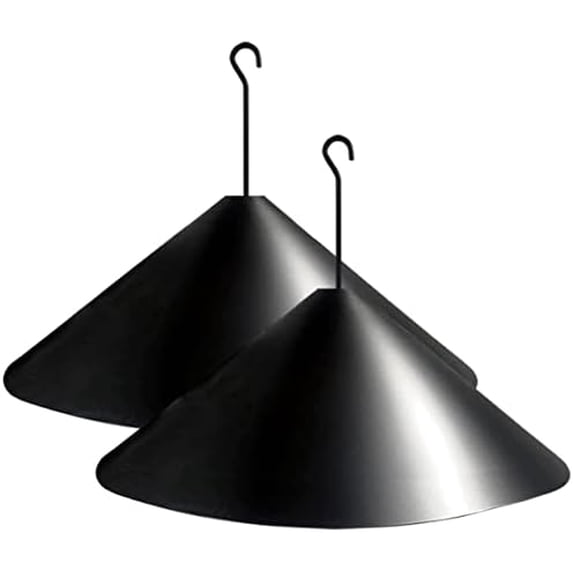 19 Inch PP Squirrel Proof Baffle for Protecting Outside Pole Bird Feeders and Bird Houses, Hang Mount Raccoon and Squirrel Guard Stopper for Shepherd Hooks - Black, 2 Pack