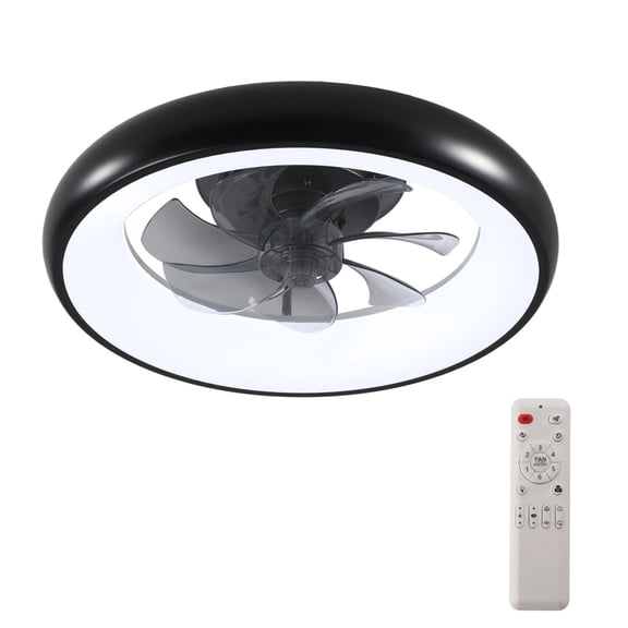 19 Inch Pumpkin Lamp Ceiling Fan with Remote Control, Dimmable LED Light, 7 Blade Reversible DC Motor, Quiet Indoor Fan for Living Room Bedroom