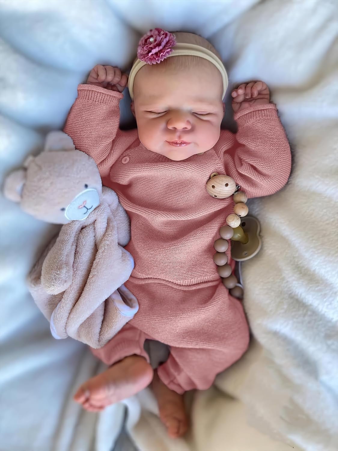19 Inch Realistic Baby Doll Sleeping Lifelike Cuddly Cloth Body Gift Set Reborn Baby Dolls Newborn Girl Doll That Look Real and Feel Real